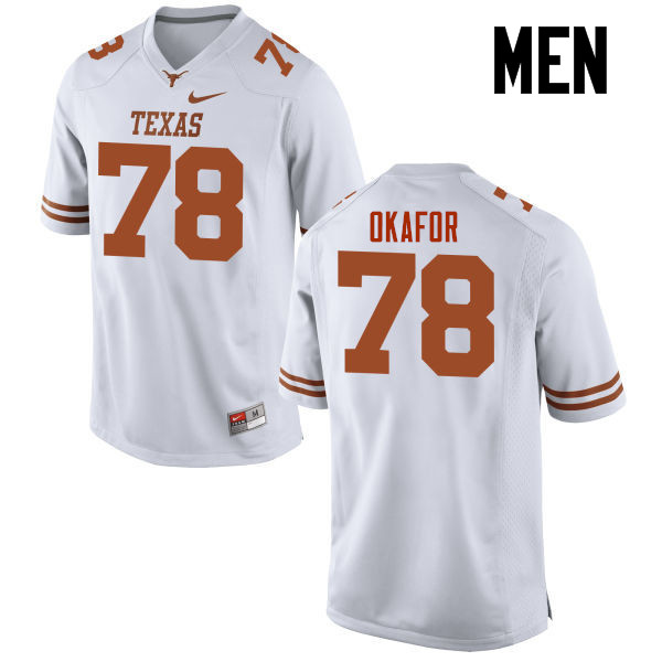 Men #78 Denzel Okafor Texas Longhorns College Football Jerseys-White